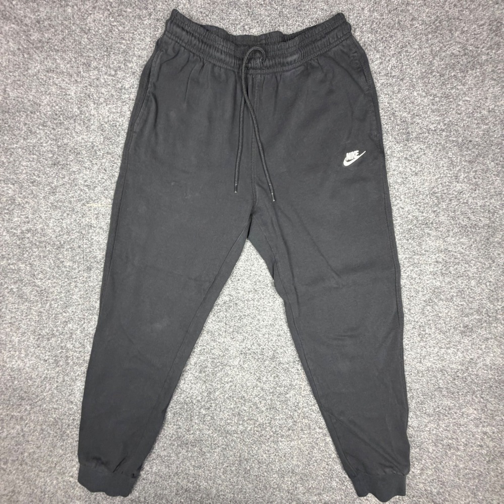 Nike Club Fleece Joggers Mens Medium Black Cotton Sweatpants FQ4330-010‎